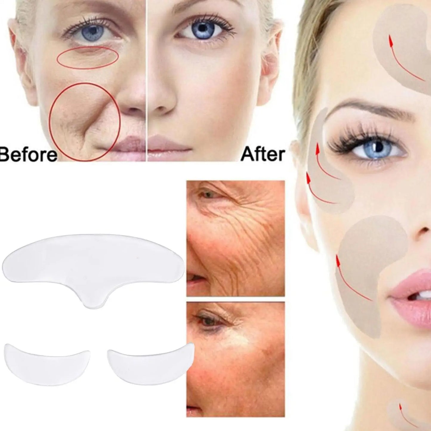 Wrinkle Resistant Patch For Eye Bags, Chin Wrinkle Removal Patch, Non-toxic Soft Rubber Wrinkle Removal